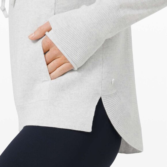 lululemon Light Grey Sit In Lotus Hoodie Sweater size 4 - Picture 4 of 13